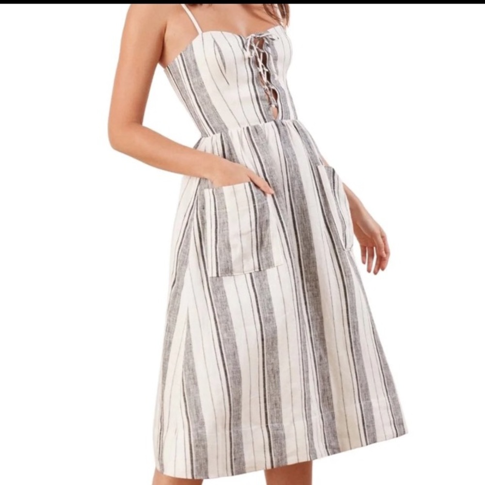 Reformation linen midi dress